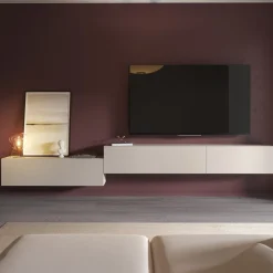 Parete Attrezzata Beige Modulabile 3 Ripiani, Apertura Battente - Gavala