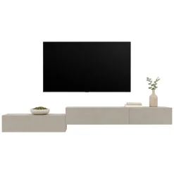 Parete Attrezzata Beige Modulabile 3 Ripiani, Apertura Battente - Gavala