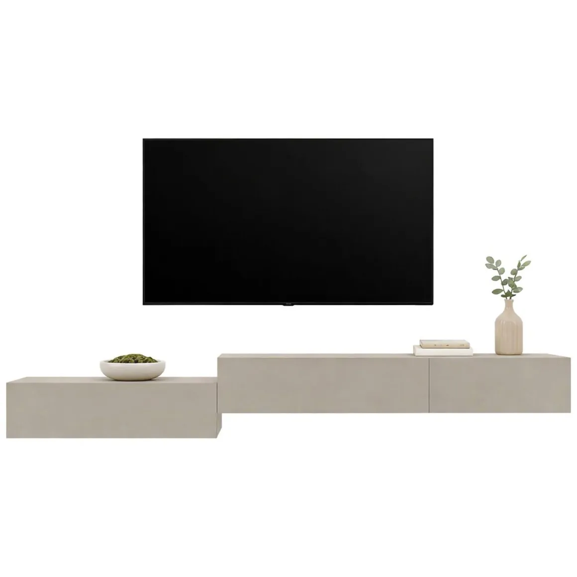 Parete Attrezzata Beige Modulabile 3 Ripiani, Apertura Battente - Gavala