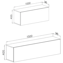 Parete Attrezzata Beige Modulabile 5 Ripiani, Apertura Battente - Gate