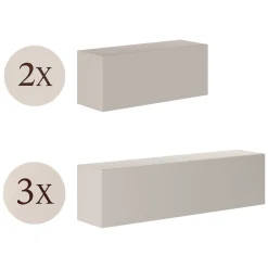 Parete Attrezzata Beige Modulabile 5 Ripiani, Apertura Battente - Gate