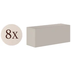 Parete Attrezzata Beige Modulabile 8 Ripiani, Apertura Battente - Gatira