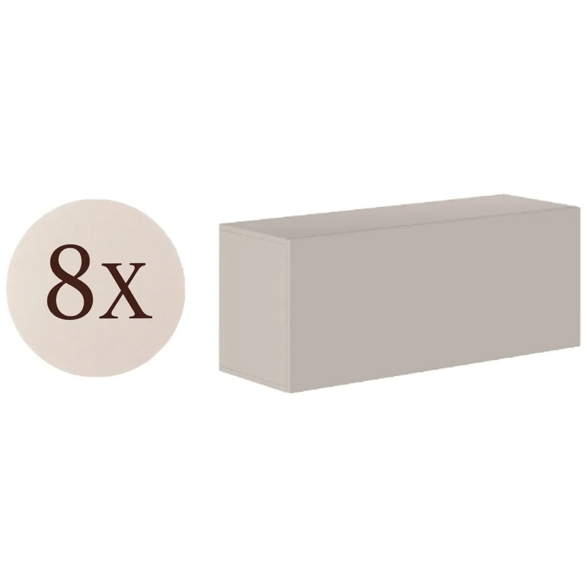 Parete Attrezzata Beige Modulabile 8 Ripiani, Apertura Battente - Gatira
