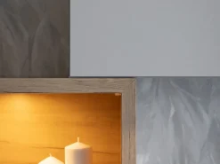 Parete Attrezzata Bianco Crema Marrone Rovere Nodi 6 Ripiani Modulabile 237.5x41.5x160.5h cm, 9 Vani - Tiana