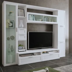 Pareti Attrezzate > Dmora Parete Attrezzata Modulabile 4 Ripiani, 6 Ante - Bagnaria Bianco