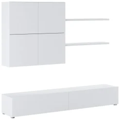 Pareti Attrezzate > Dmora Parete Attrezzata Modulabile 4 Ripiani, 6 Ante - Bagnaria Bianco