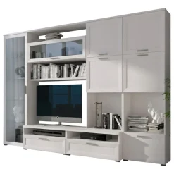Parete Attrezzata Bianco Modulabile 5 Ripiani, 10 Ante - Cicala