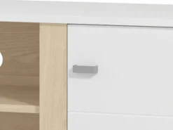 Pareti Attrezzate > Dmora Parete Attrezzata Bianco Opaco Marrone Rovere Nodi Modulabile 8 Ripiani 299x40x192.5h cm, 10 Vani - Cimbergo Marrone Rovere Nodi, Bianco Opaco