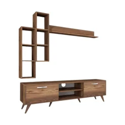 Parete attrezzata in legno 180cm noce - Gunding
