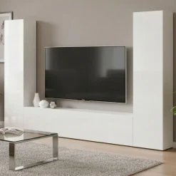 Salotto|Pareti Attrezzate > Dmora Parete attrezzata in legno 290cm antracite e acero - Arga Marrone Acero, Nero Antracite