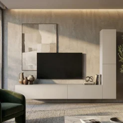 Pareti Attrezzate > Dmora Parete Attrezzata in Legno Nobilitato Beige Beige Cashmere