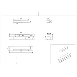 Pareti Attrezzate > Dmora Parete Attrezzata Marrone Noce Bianco Modulabile 6 Ripiani, 3 Ante - Gais Bianco, Marrone Noce