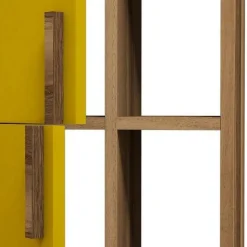 Pareti Attrezzate > Dmora Parete Attrezzata Marrone Noce Giallo Modulabile 10 Ripiani, 5 Ante - Serralta Giallo, Marrone Noce