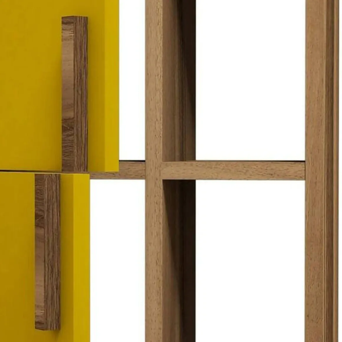 Pareti Attrezzate > Dmora Parete Attrezzata Marrone Noce Giallo Modulabile 10 Ripiani, 5 Ante - Serralta Giallo, Marrone Noce