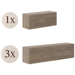 Pareti Attrezzate > Dmora Parete Attrezzata Modulabile 4 Ripiani, 4 Ante - Gatafa Marrone Noce
