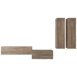 Pareti Attrezzate > Dmora Parete Attrezzata Modulabile 4 Ripiani, 4 Ante - Gatafa Marrone Noce
