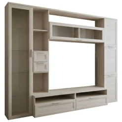 Parete Attrezzata Marrone Olmo Modulabile 4 Cassetti, 8 Ripiani - Carenno
