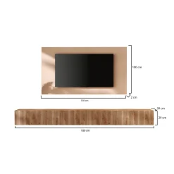 Pareti Attrezzate > Dmora Parete Attrezzata Marrone Pero Bianco Crema Modulabile Apertura Standard, set Componibile Made in Italy - Buti Bianco Crema, Marrone Pero