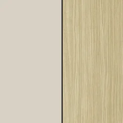 Pareti Attrezzate > Dmora Parete Attrezzata Marrone Rovere Beige Cashmere 14 Ripiani 6 Ante 290x40x191.2h cm, Apertura Battente - Sabbia Beige Cashmere, Marrone Rovere