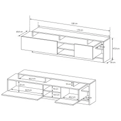 Parete Attrezzata Marrone Rovere Bianco Modulabile 12 Ripiani, 20 Vani - Kanapa