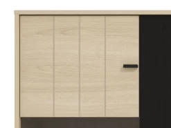 Pareti Attrezzate > Dmora Parete Attrezzata Marrone Rovere Nero Modulabile 8 Ripiani 263x40x167h cm, 7 Vani - Caropepe Nero, Marrone Rovere