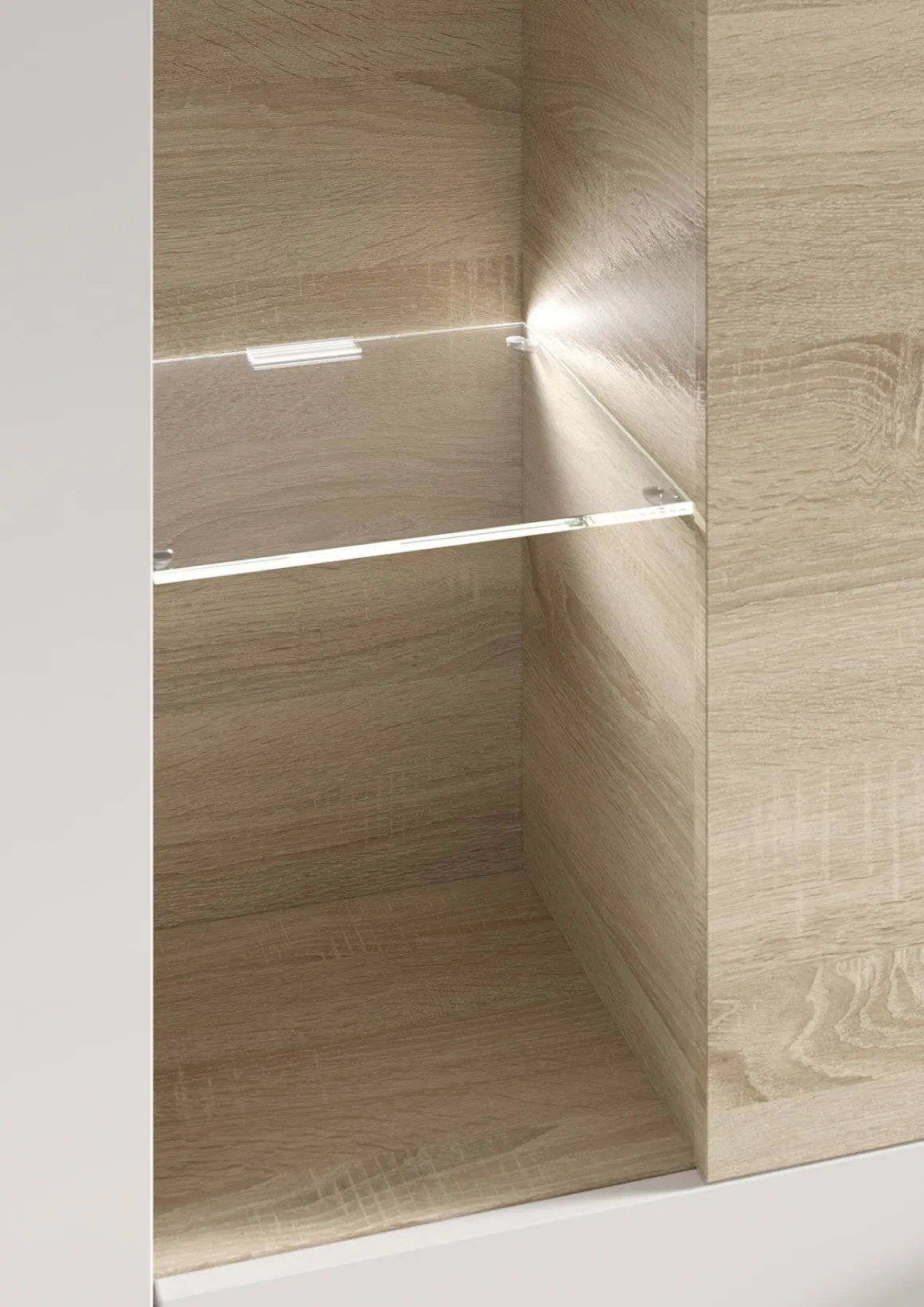 Parete attrezzata moderna 260 cm rovere e bianca - Angioletto