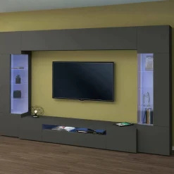 Parete attrezzata modulabile 290cm antracite - Arga