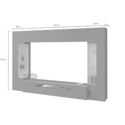 Parete attrezzata modulabile 290cm antracite - Arga
