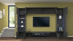 Parete attrezzata modulabile 290cm antracite - Arga