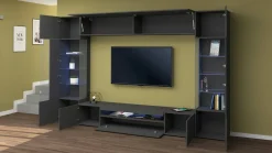 Parete attrezzata modulabile 290cm antracite - Arga