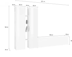 Pareti Attrezzate > Dmora Parete Attrezzata 14 Ripiani Modulabile 310x30x180h cm, 19 Vani - Intelvi Nero Antracite