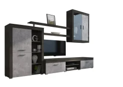Parete Attrezzata Nero Antracite Grigio 11 Ripiani Modulabile, 18 Vani - Casies