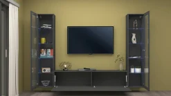 Parete attrezzata 9 ripiani 260cm antracite - Leda