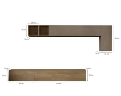 Pareti Attrezzate > Dmora Parete salotto 5 ante 276cm bronzo e noce - Barumini Marrone Noce, Marrone Bronzo