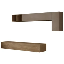 Pareti Attrezzate > Dmora Parete salotto 5 ante 276cm bronzo e noce - Barumini Marrone Noce, Marrone Bronzo