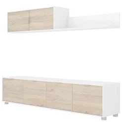 Parete salotto classica 200cm bianca e rovere - Winnie