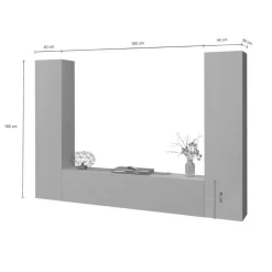 Salotto|Pareti Attrezzate > Dmora Parete salotto in legno 260cm antracite - Natasha Nero Antracite