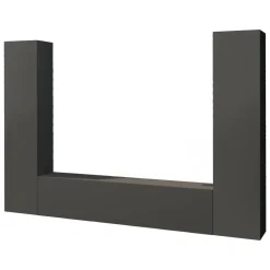 Salotto|Pareti Attrezzate > Dmora Parete salotto in legno 260cm antracite - Natasha Nero Antracite