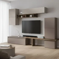 Parete salotto moderna 290cm bronzo e grigia - Tammy