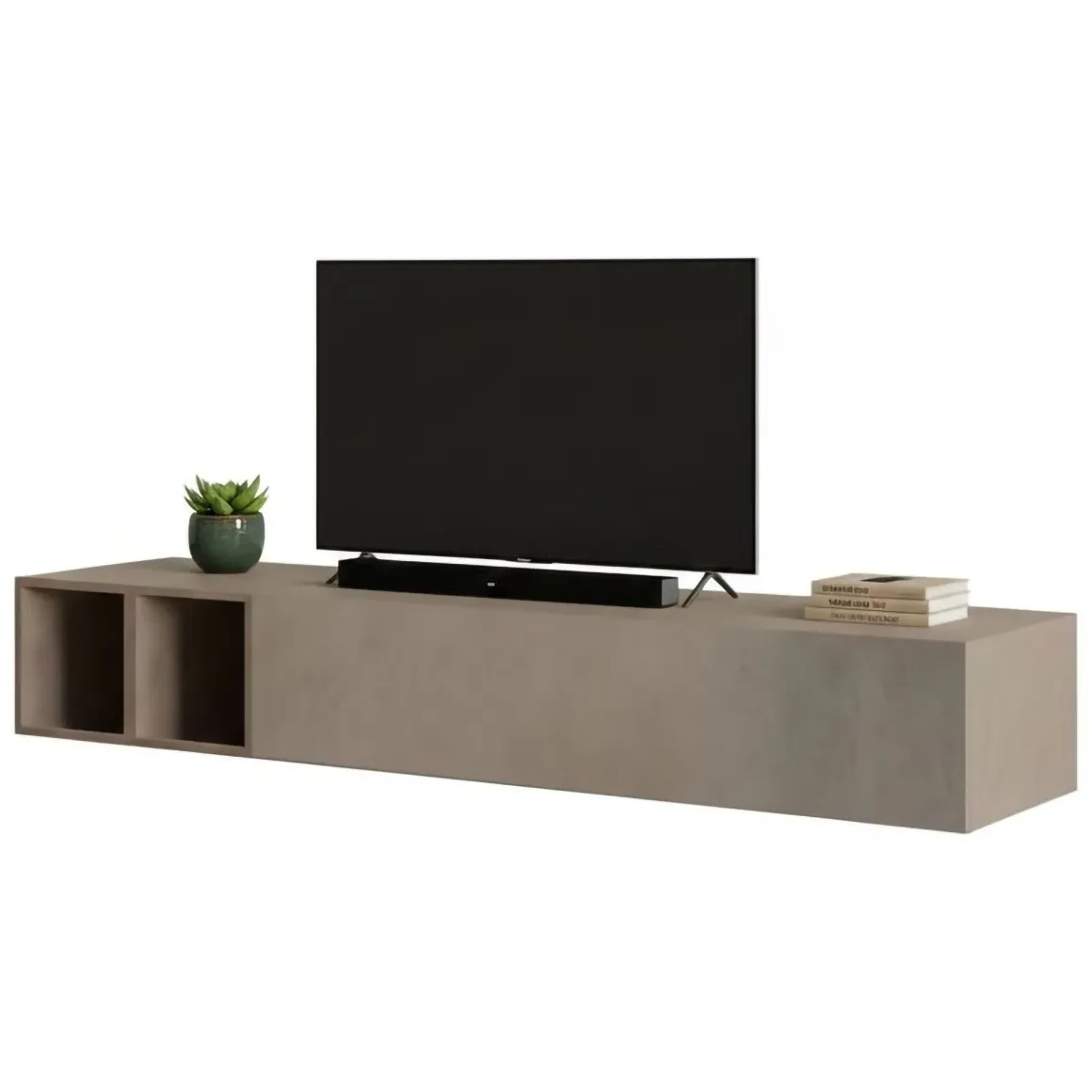Parete salotto multifunzione 194cm noce e grigia - Koguma