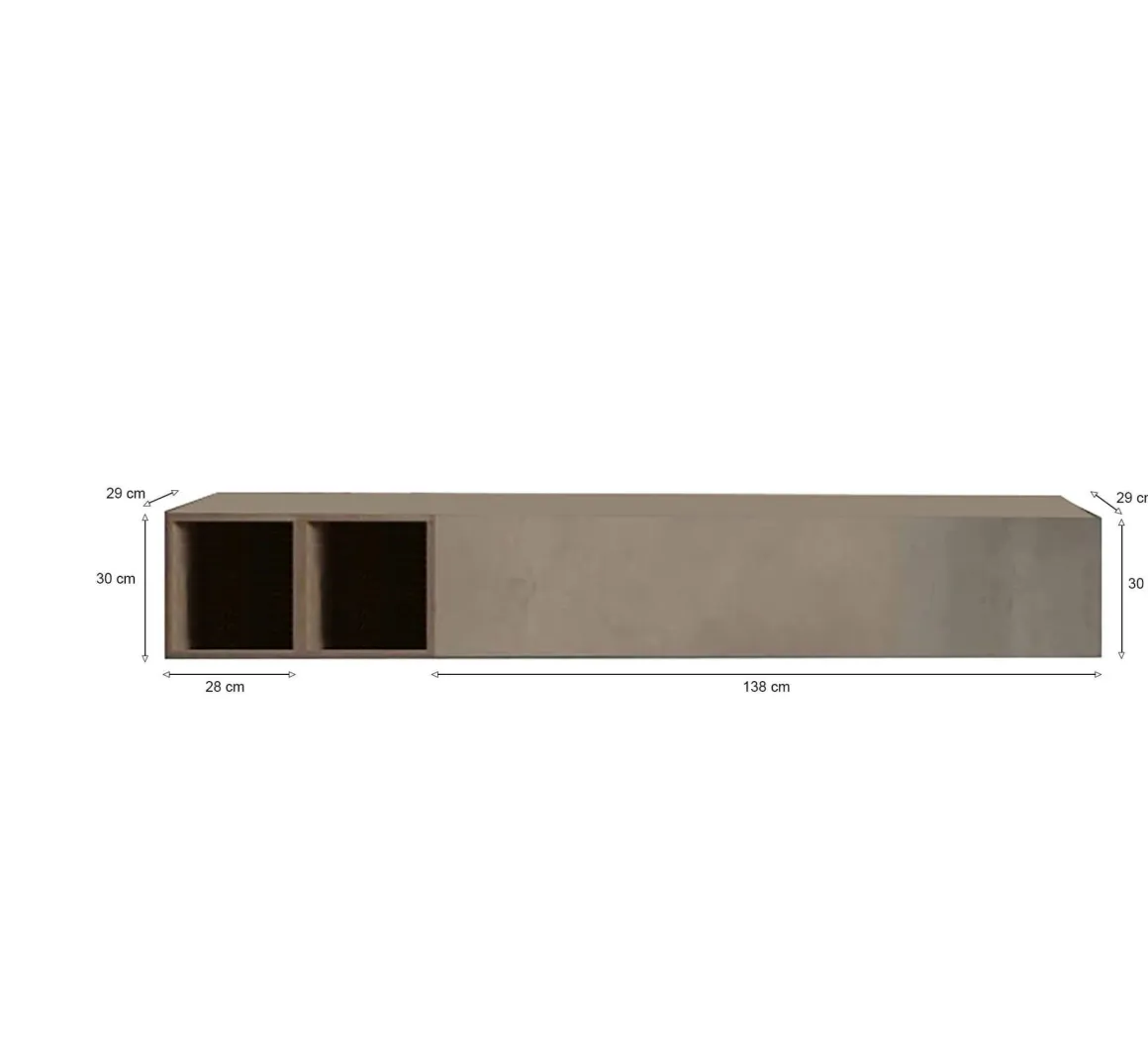 Parete salotto multifunzione 194cm noce e grigia - Koguma