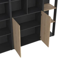 Pareti Attrezzate > Dmora Parete salotto multifunzione 262cm ardesia e grigia scuro - Larix Grigio Scuro, Grigio Ardesia