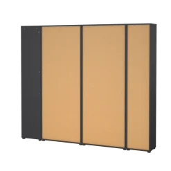 Parete salotto multifunzione 240cm rovere e grigia - Litvjak