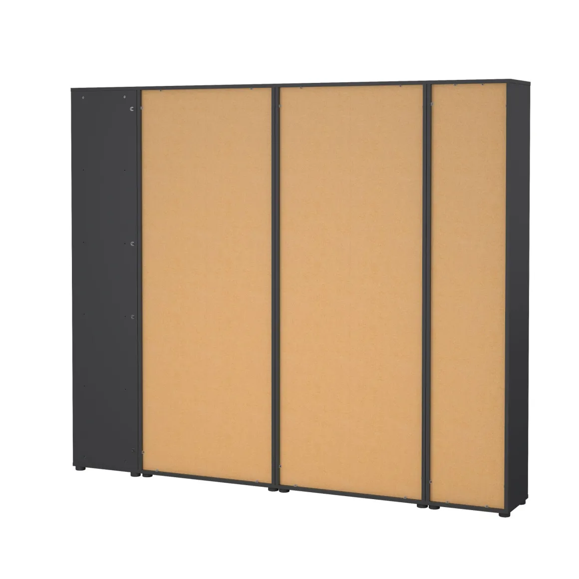 Parete salotto multifunzione 240cm rovere e grigia - Litvjak