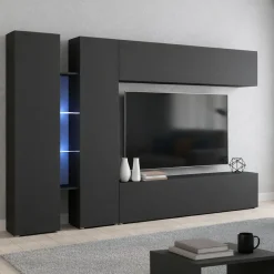 Parete salotto smart 280cm antracite - Enstatite
