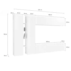 Parete salotto smart 280cm antracite - Enstatite