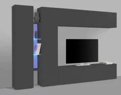 Parete salotto smart 280cm antracite - Enstatite