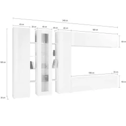 Parete salotto smart 320cm antracite - Bellino