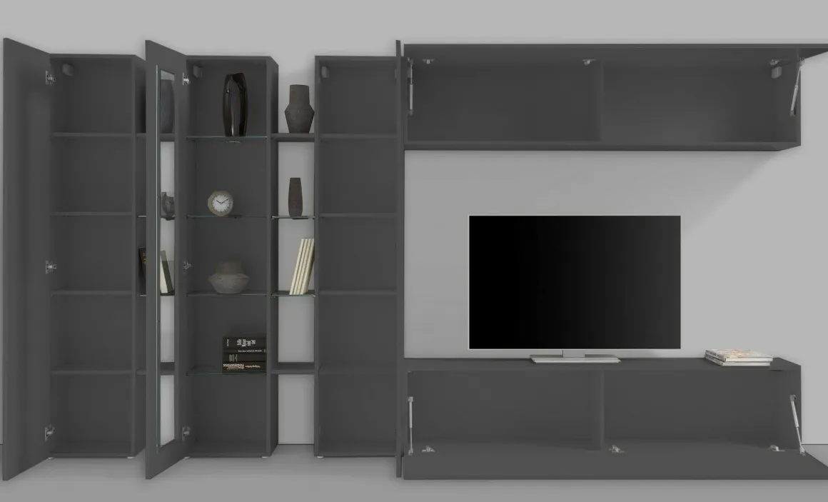 Parete salotto smart 320cm antracite - Bellino