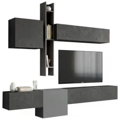 Parete salotto smart 262cm ardesia e grigia scuro - Douglas